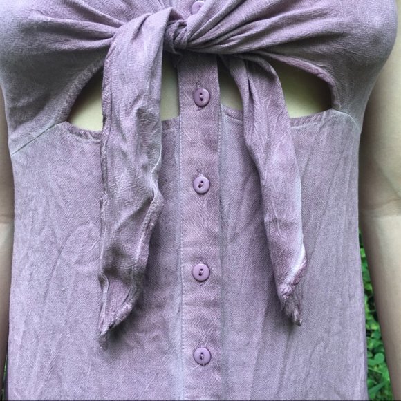 Button Up Mauve Maxi Summer Dress Size Small - Picture 3 of 4